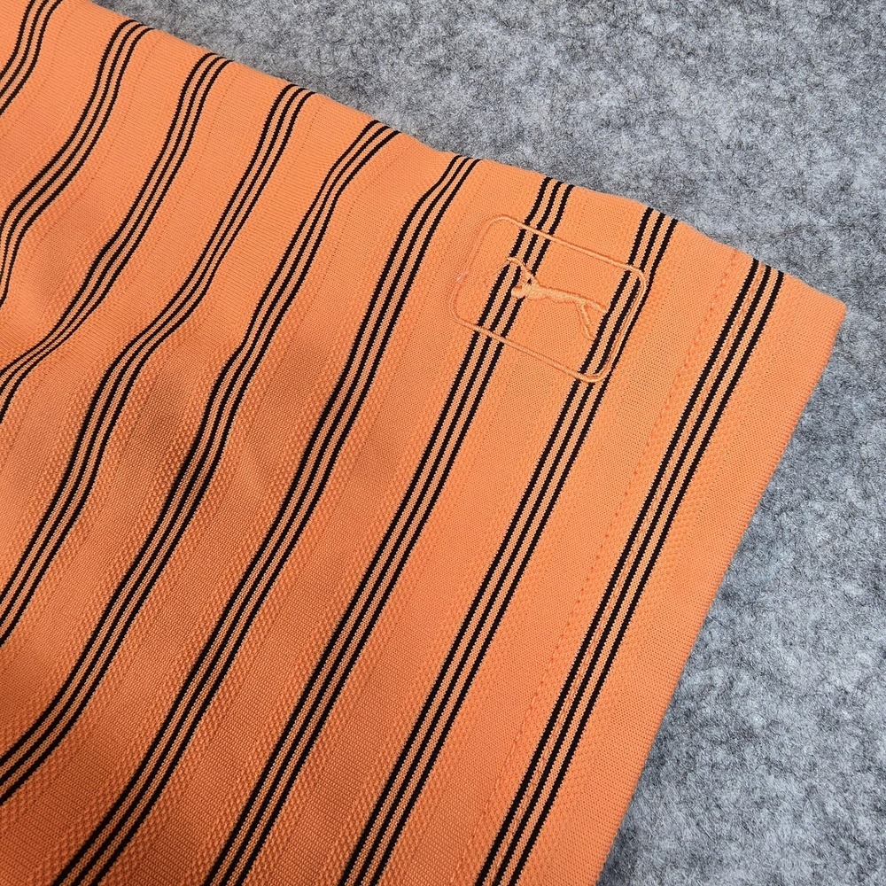 PGA Tour Polo Shirt Mens XL Orange Black Striped Golf Performance Short Sleeve - Picture 4 of 10